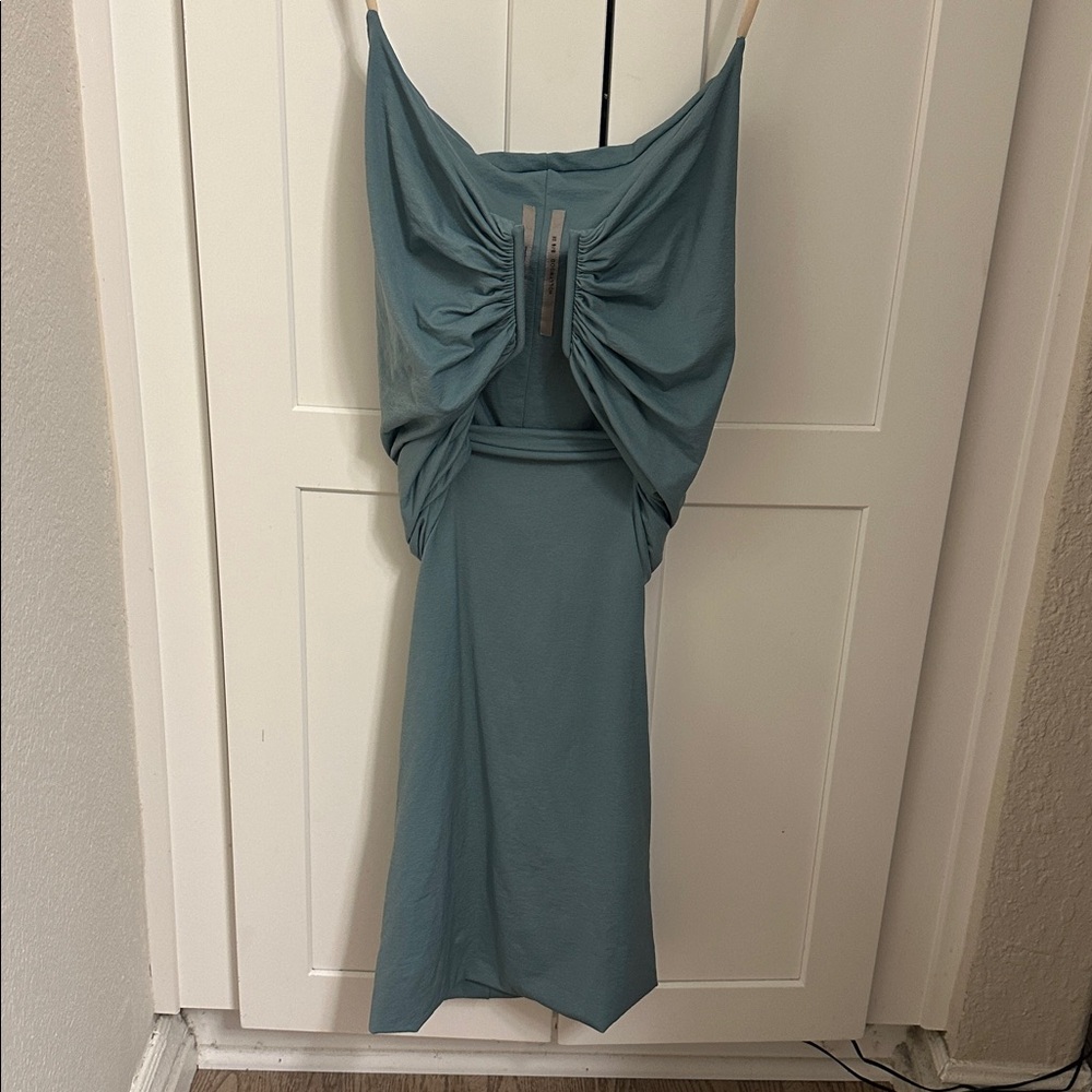 RICK OWENS Prong Ruched Body-Con Minidress - Mouthwash - Picture 10 of 14